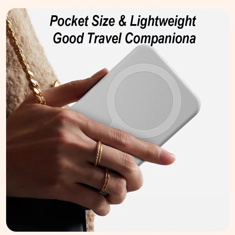 Power Bank 1000mAh Magnetic Battery Pack Power Bank with USB-C Cable 20W Fast Charging Ultra Slim